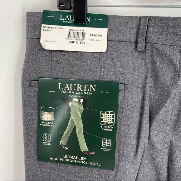 Ralph Lauren Gray Ultraflex Dress Pants size 36 x 30 New - Picture 4 of 4